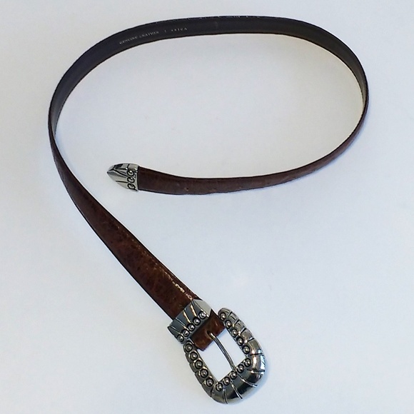 Captiva brown leather silver buckle belt main image 4